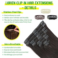 Lorien Clip In Hair Extensions Real Human Hair 24 Inch 120G 1B Natural Black Clip In 100 Brazilian Remy Human Hair Extension