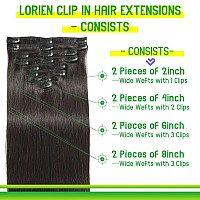 Lorien Clip In Hair Extensions Real Human Hair 24 Inch 120G 1B Natural Black Clip In 100 Brazilian Remy Human Hair Extension