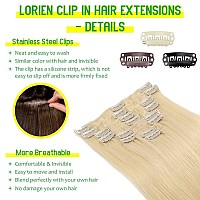 Lorien Clip In Hair Extensions Real Human Hair 18 Inch 100G 60 Platinum Blonde Clip In 100 Brazilian Remy Human Hair Extensi