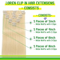 Lorien Clip In Hair Extensions Real Human Hair 18 Inch 100G 60 Platinum Blonde Clip In 100 Brazilian Remy Human Hair Extensi