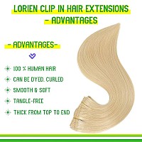 Lorien Clip In Hair Extensions Real Human Hair 18 Inch 100G 60 Platinum Blonde Clip In 100 Brazilian Remy Human Hair Extensi