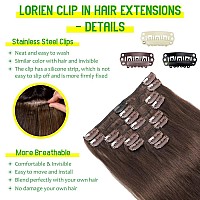 Lorien Clip In Hair Extensions Real Human Hair 22 Inch 110G 4 Dark Brown Clip In 100 Brazilian Remy Human Hair Extensions 8P