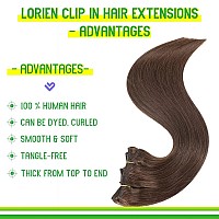 Lorien Clip In Hair Extensions Real Human Hair 22 Inch 110G 4 Dark Brown Clip In 100 Brazilian Remy Human Hair Extensions 8P