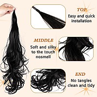 Ponytail Extension 22 Inch Flexible Wrap Around Lengthened Long Curl Synthetic Ponytail Wavy Hair Ponytail Womens Everyday Hair