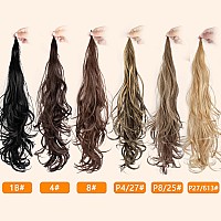 Ponytail Extension 22 Inch Flexible Wrap Around Lengthened Long Curl Synthetic Ponytail Wavy Hair Ponytail Womens Everyday Hair