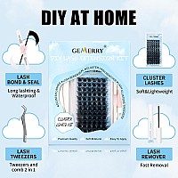 Diy Lash Extension Kit Gemerry Lash Clusters Kit With 72 Pcs Lash Clusters 10Ml Lash Bond And Seal Lash Remover And Lash Tweezer