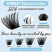 Diy Lash Extension Kit Gemerry Lash Clusters Kit With 72 Pcs Lash Clusters 10Ml Lash Bond And Seal Lash Remover And Lash Tweezer