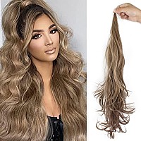 Ponytail 22 Inch Flexible Wrap Around Ponytail Extension Long Ponytail Hair Extensions Curling Synthetic Ponytail Wig For Daily