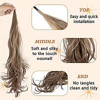 Ponytail 22 Inch Flexible Wrap Around Ponytail Extension Long Ponytail Hair Extensions Curling Synthetic Ponytail Wig For Daily