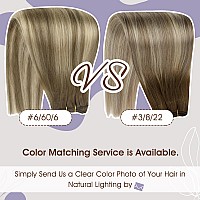 Full Shine 20 Inch Human Hair Extensions Sew In Hair Extensions Real Human Hair Color Chestnut Brown Fading To Platinum Blonde M