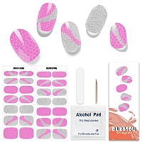 Dukasou Semi Cured Gel Nail Strips 28Pcs Real Nail Polish Art Stickerswraps Includes Prep Pads Nail File Wood Stick Stick