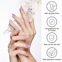 Dukasou Semi Cured Gel Nail Strips 28Pcs Real Nail Polish Art Stickerswraps Includes Prep Pads Nail File Wood Stick Stick