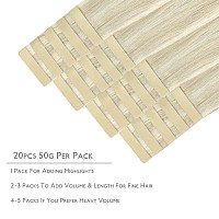 Wennalife Tape In Hair Extensions Human Hair 20Pcs 40G 12 Inch Ash Blonde Highlighted Platinum Blonde Remy Hair Extensions Stra