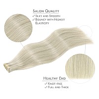 Wennalife Tape In Hair Extensions Human Hair 20Pcs 40G 12 Inch Ash Blonde Highlighted Platinum Blonde Remy Hair Extensions Stra