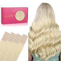 Wennalife Tape In Hair Extensions Human Hair 20Pcs 40G 12 Inch Bleach Blonde Remy Hair Extensions Straight Human Hair Tape In E