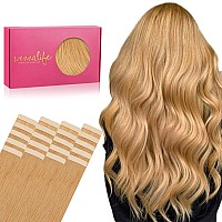 Wennalife Tape In Hair Extensions Human Hair 20Pcs 40G 12 Inch Strawberry Blonde Remy Hair Extensions Straight Human Hair Tape