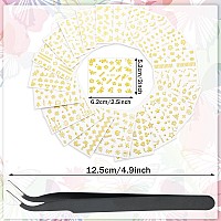 5000 Pieces Flower Nail Stickers 100 Sheets 3D Selfadhesive Nail Floral Stickers Multidesign Flower Nail Decals Multicolor Flo