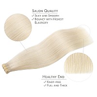 Wennalife Tape In Hair Extensions Human Hair 20Pcs 40G 12 Inch Platinum Blonde Remy Hair Extensions Straight Human Hair Tape In