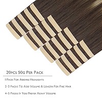 Wennalife Tape In Hair Extensions Human Hair 20Pcs 40G 12 Inch Balayage Chocolate Brown To Dirty Blonde Remy Hair Extensions St