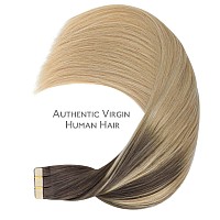 Wennalife Tape In Hair Extensions Human Hair 20Pcs 40G 12 Inch Balayage Chocolate Brown To Dirty Blonde Remy Hair Extensions St