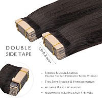 Wennalife Tape In Hair Extensions Human Hair 20Pcs 30G 10 Inch Dark Brown To Chestnut Brown And Dirty Blonde Highlighted Remy H