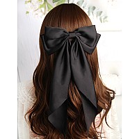 Susulu Black Ribbon Bow Hair Clips With Longtail Party Hairpins And Accessories For Women And Girls 2Pcs