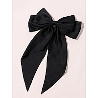 Susulu Black Ribbon Bow Hair Clips With Longtail Party Hairpins And Accessories For Women And Girls 2Pcs