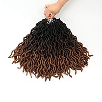 Eliza 14 Inch Wavy Gypsy Locs Ombre Red Soft Locs Crochet Hair 6 Packs Goddess Faux Locs Crochet Hair African Roots Synthetic Br