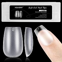 Hghdbt Extra Short Coffin Nail Tips 300Pcs Upgraded Matte Soft Gel Nail Tips Full Cover Acrylic Nail Tips Gel X Fake Nails Sup