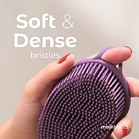 Mainbasics Exfoliating Silicone Body Scrubber Pro 2In1 Shower Scrubber For Body Silicone Loofah And Body Exfoliator Purple