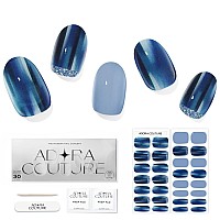 Adora Couture Semi Cured Gel Nail Strips Clear 20Pcs Translucent Milky White Glaze Nail Strips Gel Nail Stickers With Uv Lig