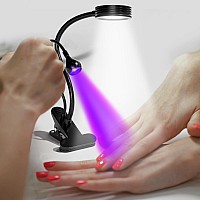 Aoraem Led Nail Lamp Doubleheaded U V Led Light Quickydry Nail Manicure Dryer Curing Light With Portable Gooseneck And Clamp F