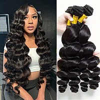 Loose Wave 4 Bundles Human Hair 16 18 20 22 Inch 12A Brazilian Virgin Curly Bundles Human Hair 100 Unprocessed Deep Wave Bundle