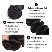 Loose Wave Bundles Human Hair 12A Brazilian Human Hair 4 Bundles 14 16 18 20 Inch Natural Color 100 Unprocessed Virgin Hair Bun