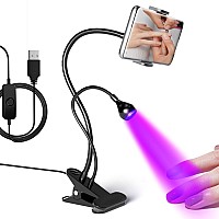 Aoraem Led Nail Lamp 5W Led Light For Nails Quickydry Led Nail Lamp With Phone Holder Gooseneck U V Nail Light Nail Dryer For G