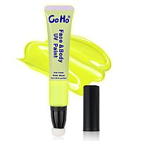 Go Ho Uv Blacklight Neon Yellow Face Body Paintwater Based Bright Color Neon Fluorescent Body Paint With Cushion Applicatorglo