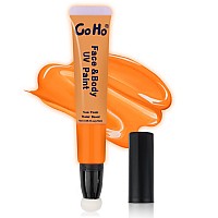 Go Ho Uv Blacklight Neon Orange Face Body Paintwater Based Bright Color Neon Fluorescent Body Paint With Cushion Applicatorglo