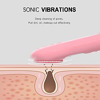 Umickoo Silicone Face Scrubber Exfoliator Rechargeable Facial Cleansing Brush With Lcd Screen For Men Women Sonic Face Brush