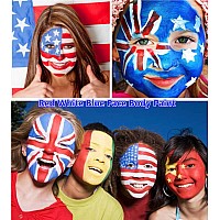 Go Ho Red Black And Royal Blue Face Paintcream Water Based Washable Body Paint 4Th Of July Outfits For Womenhypoallergenic Hal