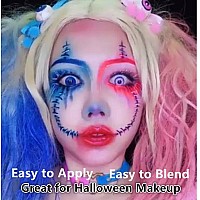 Go Ho Red White And Blue Face Body Paint Stickwater Based Cream Washable Face Paint Clown Makeupeasy To Use With Cushion Appli