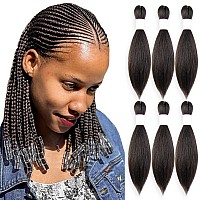 Kavsorapi Light Brown Braiding Hair 12 Inch Pre Stretched Hair Color 4 Short Straight Crochet Braids Yaki Texture Synthetic Fibe