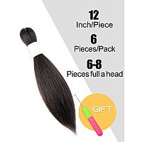 Kavsorapi Light Brown Braiding Hair 12 Inch Pre Stretched Hair Color 4 Short Straight Crochet Braids Yaki Texture Synthetic Fibe