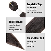 Kavsorapi Light Brown Braiding Hair 12 Inch Pre Stretched Hair Color 4 Short Straight Crochet Braids Yaki Texture Synthetic Fibe