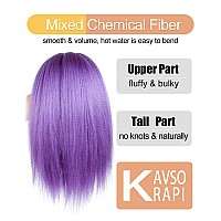 Kavsorapi Light Purple Braiding Hair 10 Inch Pre Stretched Hair Colored Short Straight Crochet Braids Yaki Texture Synthetic Fib