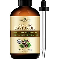 Handcraft Blends Organic Castor Oil With Rosemary And Peppermint Hair Treatment 100 Pure Natural Premium Grade For Hair Gr