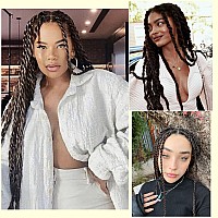 4 Pre Stretched Braiding Hair 8 Packs Pre Feathered Braid Hair Extensions 36 Inches Kanekalon Hair Braids