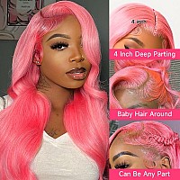 Pink Lace Front Wig Human Hair 12A Colored Lace Front Wigs Human Hair 180 Density Pink Frontal Wig Human Hair 13X4 Hd Lace Fro