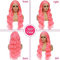 Pink Lace Front Wig Human Hair 12A Colored Lace Front Wigs Human Hair 180 Density Pink Frontal Wig Human Hair 13X4 Hd Lace Fro