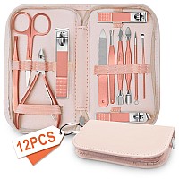 Manicure Set Nail Clipper Set Men Women 12 In 1 Nail Care Kit With Portable Case Travel Manicure Pedicure Tools Grooming Kit Bea