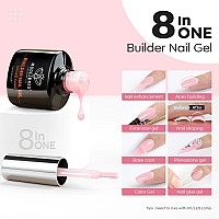 Modelones Builder Nail Gel 8Inone Pink Gel Builder For Nail Thickening Led Nail Lamp Cured Hard Color Builder Nail Polish Ba